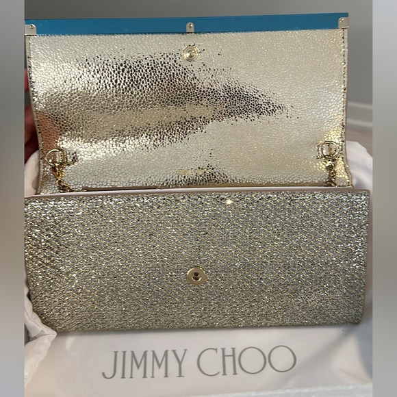 Jimmy Choo Milla Champagne Glitter Clutch - Picture 5 of 8